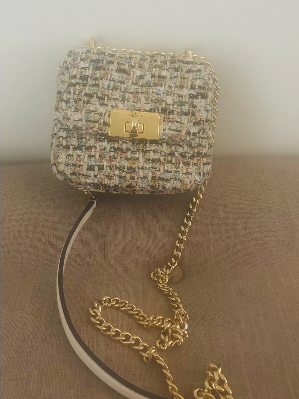 kate spade Multicolor Tweed Crossbody with Gold Hardware